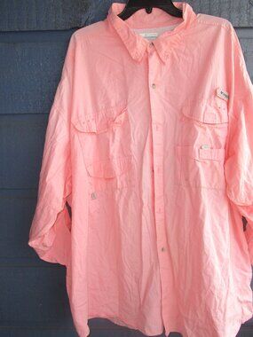 Columbia PFG Fishing Shirt Men's 4X /4TF pink Short Sleeve Omni-Shade Vented Bac